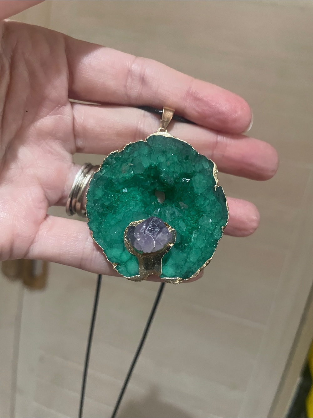 Green Geode Pendant